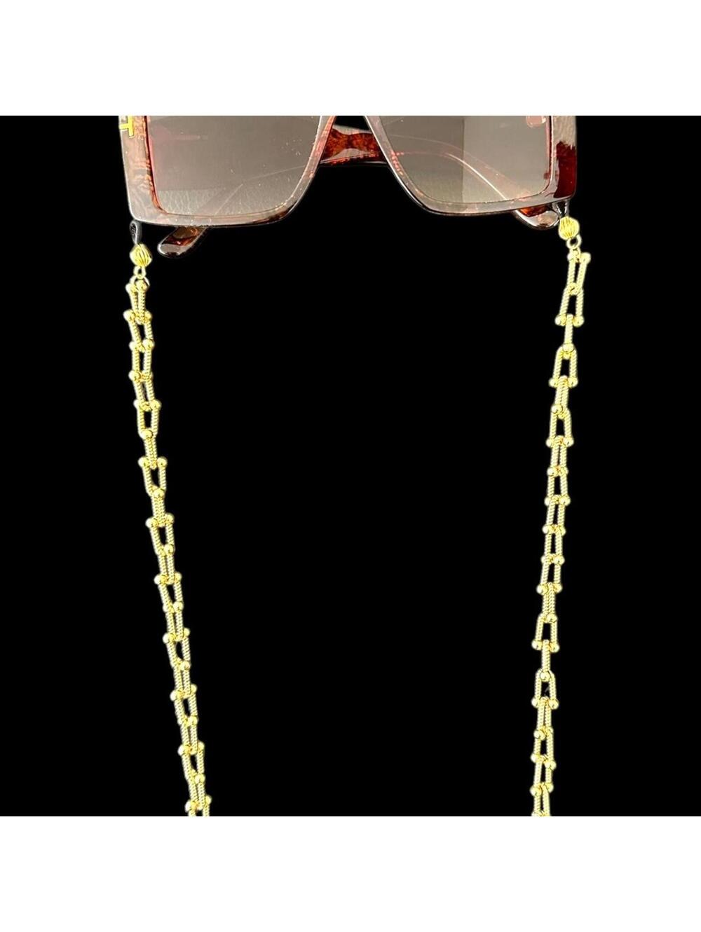 Vintage Gold Tone Chain Eyeglass Sunglass Holder Necklace